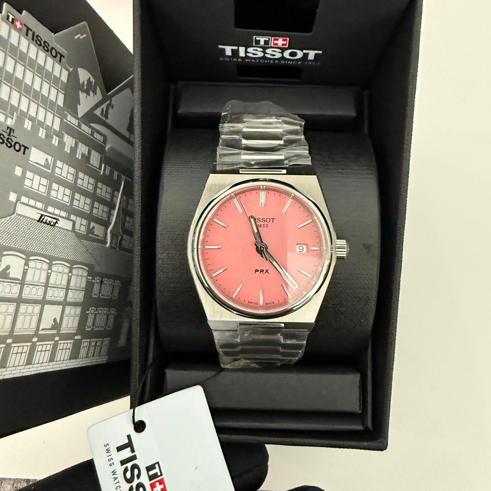 NIB Tissot PRX Stainless Steel Watch with Pink Watch - Picture 8 of 8